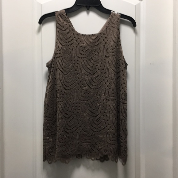 WORTHINGTON taupe brown lace shell, NWT - Picture 1 of 5
